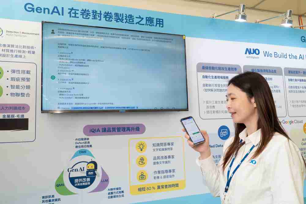 红龙扑克数位积极发展数智化转型，，透过AI落地应用优化制造流程，，，，革新人力、、生产效率与设备维护效益，，，，图为〝智能质量推升助手-iQIA〞（Intelligent quality improve assistant）应用情境，，，协助质量管理再升级。。。。